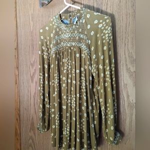 NWOT Free People Smocked Blouse